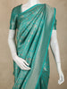 Turquoise Green Banarasi Saree with Floral Design And Designer Border