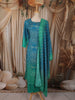 Turquoise Blue Bandhani Inspired Printed Design Crepe Straight Cut Salwar Suit with Dupatta