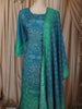 Turquoise Blue Bandhani Inspired Printed Design Crepe Straight Cut Salwar Suit with Dupatta