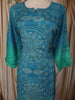 Turquoise Blue Bandhani Inspired Printed Design Crepe Straight Cut Salwar Suit with Dupatta