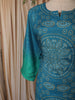 Turquoise Blue Bandhani Inspired Printed Design Crepe Straight Cut Salwar Suit with Dupatta