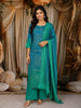 Turquoise Blue Bandhani Inspired Printed Design Crepe Straight Cut Salwar Suit with Dupatta