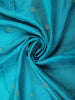 Turquoise Blue Butta Woven Design Pure Kanchipuram Silk Saree with Zari Border