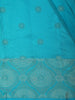 Turquoise Blue Butta Woven Design Pure Kanchipuram Silk Saree with Zari Border