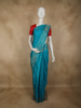 Turquoise Blue Butta Woven Design Pure Kanchipuram Silk Saree with Zari Border