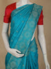 Turquoise Blue Butta Woven Design Pure Kanchipuram Silk Saree with Zari Border