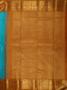 Turquoise Blue Butta Zari Woven Design Pure Kanchipuram Silk Saree with Contrast Zari Border