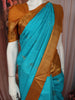 Turquoise Blue Butta Zari Woven Design Pure Kanchipuram Silk Saree with Contrast Zari Border