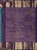 Turquoise Blue Checked Zari Woven Design Pure Kanchipuram Silk Saree with Contrast Zari Border