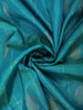 Turquoise Blue Checked Zari Woven Design Pure Kanchipuram Silk Saree with Contrast Zari Border