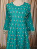 Turquoise Blue Floral Butta Sequins and Zari Embroidered Design Georgette Anarkali Salwar Suit with Matching Dupatta