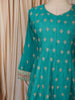 Turquoise Blue Floral Butta Sequins and Zari Embroidered Design Georgette Anarkali Salwar Suit with Matching Dupatta