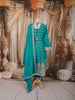 Turquoise Blue Floral Butta Sequins and Zari Embroidered Design Georgette Anarkali Salwar Suit with Matching Dupatta