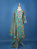 Turquoise Blue Floral Design Printed Cotton Salwar Suit - Diadem