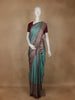 Turquoise Blue Floral Woven Pure Kanchipuram Silk Saree