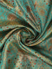 Turquoise Blue Floral Zari Woven Design Pure Kanchipuram Silk Saree with Contrast Zari Border
