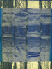 Turquoise Blue Geometric Zari Woven Design Pure Kanchipuram Silk Bridal Saree with Contrast Navy Blue Zari Border
