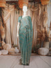 Turquoise Blue Heavy Stone Embellished Design Pure Organza Party Wear Saree with Designer Border