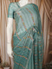 Turquoise Blue Heavy Stone Embellished Design Pure Organza Party Wear Saree with Designer Border