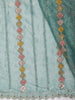 Turquoise Blue Heavy Stone Embellished Design Pure Organza Party Wear Saree with Designer Border