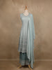 Turquoise Green Sequins Embroidered Georgette Palazzo Suit