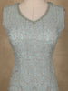 Turquoise Green Sequins Embroidered Georgette Palazzo Suit