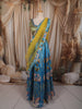 Turquoise Blue Stone Embellished Design Georgette Lehenga with Contrast Dupatta