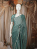 Turquoise Blue Vertical Striped Beads Embroidered Design Pure Tissue Silk Party Wear Saree with Designer Border