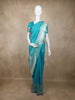 Turquoise Blue Zari Butta Design Banarasi Silk Saree with Silver Zari Woven Border
