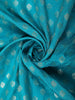 Turquoise Blue Zari Butta Design Banarasi Silk Saree with Silver Zari Woven Border