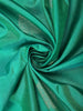 Turquoise Green Butta Zari Woven Design Pure Kanchipuram Silk Saree with Contrast Floral Zari Border
