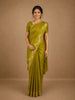 Turquoise Green Floral Butta Zari Woven Design Pure Banarasi Silk Saree with Floral Zari Border