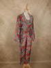 Turquoise Green Floral Printed Design Crepe Suit for Women