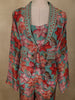 Turquoise Green Floral Printed Design Crepe Suit for Women