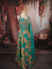 Turquoise Green Floral Printed and Beads Embroidered Design Choffon Party Lehenga with Matching Dupatta