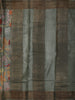 Turquoise Green Floral Vine Woven Design Pure Tussar Saree with Zari Border