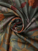 Turquoise Green Floral Vine Woven Design Pure Tussar Saree with Zari Border