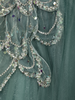 Turquoise Green Sequins Embellished Design Net Ball Gown with Puff Sleeves