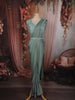 Turquoise Green Sequins and Beads Embroidered Design Net Ready to Wear Draped Saree with Designer Blouse