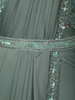 Turquoise Green Sequins and Beads Embroidered Design Net Ready to Wear Draped Saree with Designer Blouse
