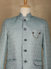 Turquoise Green paisley Design Viscose Men's Suit - Diadem