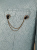 Turquoise Green paisley Design Viscose Men's Suit - Diadem
