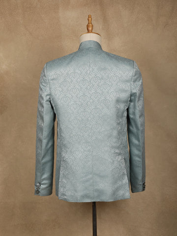 Turquoise Green paisley Design Viscose Men's Suit - Diadem