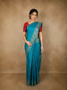 Turquoise Blue Butta Woven Design Pure Kanchipuram Silk Saree with Zari Border