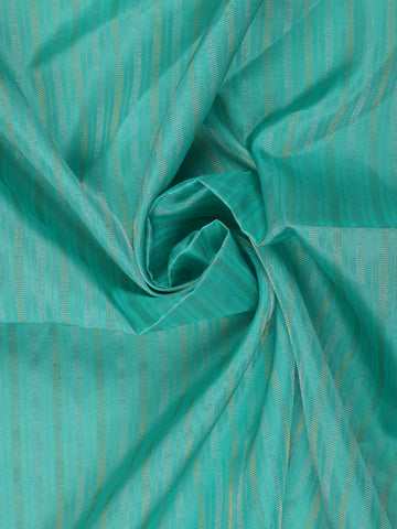Turquoise Blue Striped Design Soft Silk Saree - Diadem