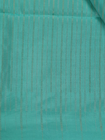 Turquoise Blue Striped Design Soft Silk Saree - Diadem