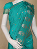 Turquoise Green Floral Woven Banarasi Silk Saree - Diadem