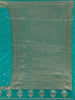 Turquoise Green Floral Woven Banarasi Silk Saree - Diadem