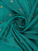 Turquoise Green Floral Woven Banarasi Silk Saree - Diadem