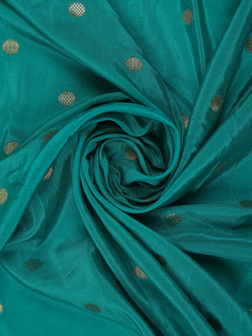 Turquoise Green Floral Woven Banarasi Silk Saree - Diadem